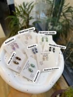 Brinco cristal lapidado biponta- Mini